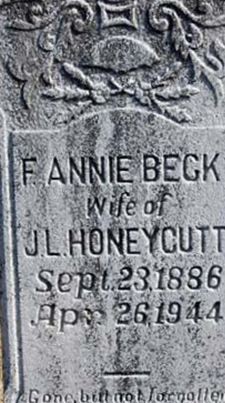 Fannie Beck Honeycutt on Sysoon