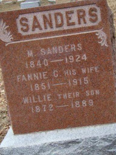 Fannie Cook Faxon Sanders on Sysoon