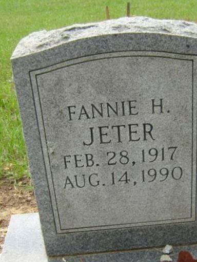 Fannie H. Jeter on Sysoon