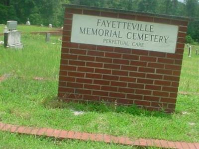 Fayetteville Memorial Cemetery on Sysoon