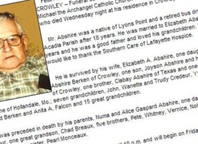 Felix Abshire on Sysoon