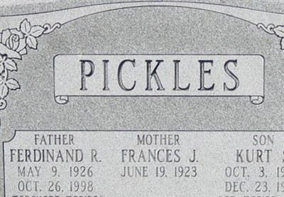 Ferdinand W. Pickles on Sysoon