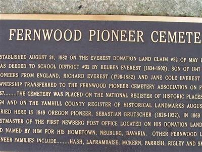Fernwood Pioneer Cemetery on Sysoon