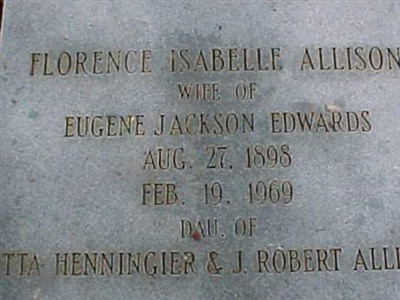 Florence Isabelle Allison Edwards on Sysoon