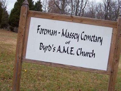 Foreman-Massey Cemetery of Byrds AME Church on Sysoon