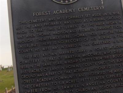 Forest Academy Cemetery on Sysoon