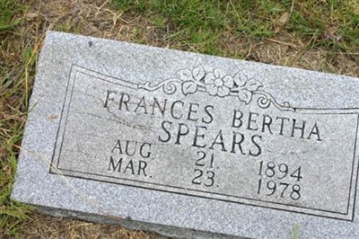 Frances Bertha Spears on Sysoon