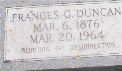 Frances G. Duncan on Sysoon