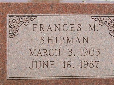Frances M Shipman on Sysoon