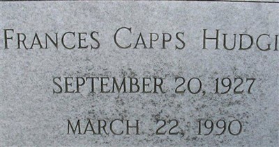 Frances May Capps Hudgins on Sysoon