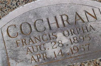 Frances Orpha Sparling Cochran on Sysoon