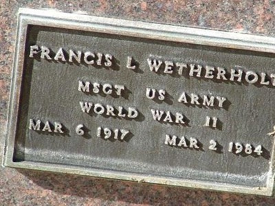 Francis Lewis Wetherholt on Sysoon