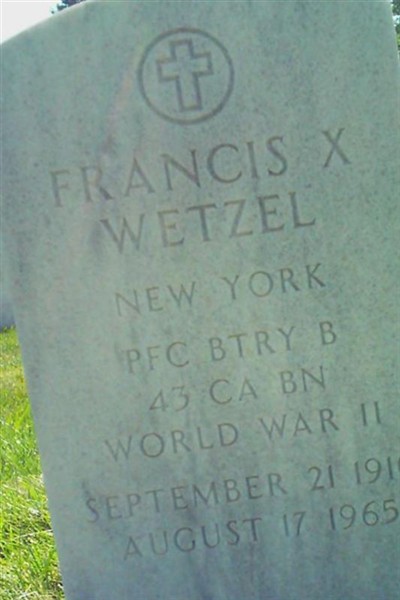 Francis Xavier Wetzel on Sysoon