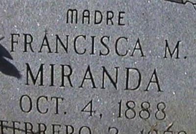Francisca M. Miranda on Sysoon