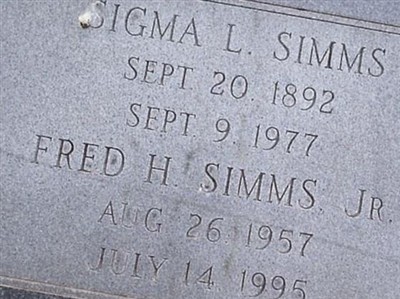 Fred H Simms, Jr on Sysoon