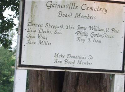 Gainesville Cemetery on Sysoon