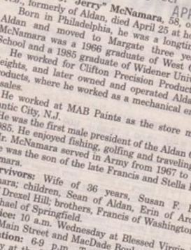 Gerald J. McNamara on Sysoon