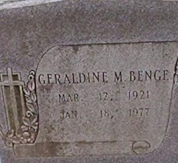 Geraldine M. Benge on Sysoon