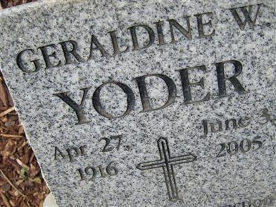 Geraldine W Yoder on Sysoon