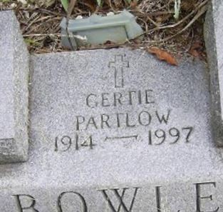 Gertie Bowles Partlow on Sysoon