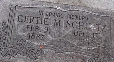 Gertie M Schultz on Sysoon