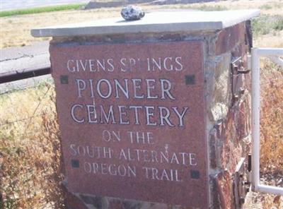 Givens Springs Pioneer Cemetery on Sysoon
