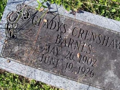 Gladys Crenshaw Barnes on Sysoon