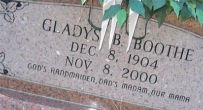 Gladys "Glad" Boothe Boothe on Sysoon