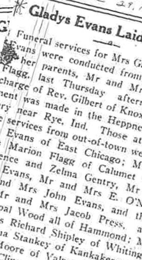 Gladys Marie Flagg Evans on Sysoon
