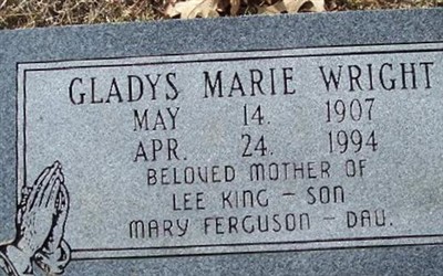 Gladys Marie Wright on Sysoon