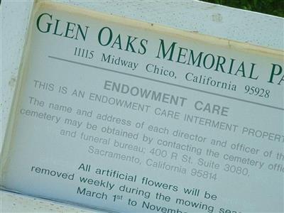 Glen Oaks Memorial Park on Sysoon