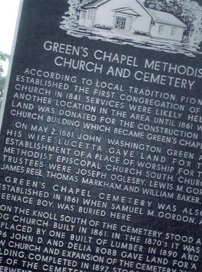 Greens Chapel Cemetery on Sysoon