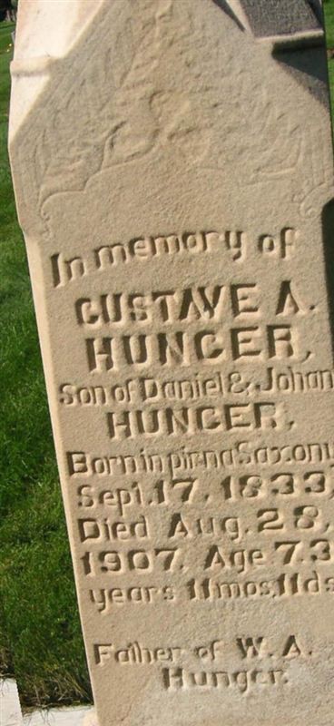 Gustave A Hunger, Find a grave on Sysoon Gustave A Hunger on Sysoon