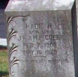 Hade H Greer on Sysoon