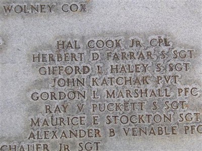 Corp Hal Cook, Jr on Sysoon