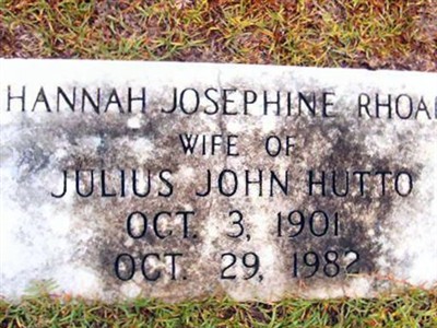 Hannah Josephine Rhoad Hutto on Sysoon