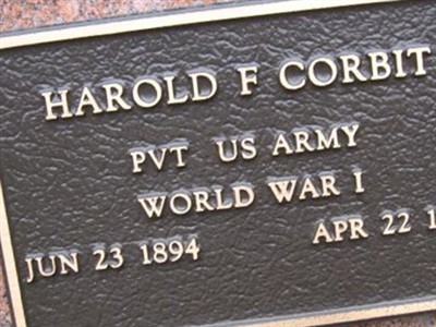 Harold F Corbit on Sysoon