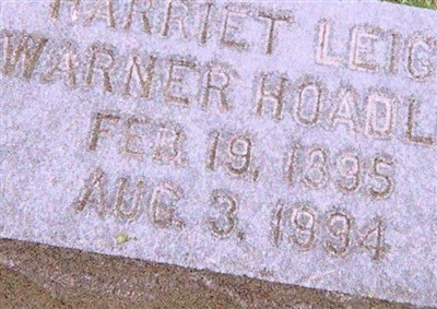 Harriet Leigh Warner Hoadley on Sysoon