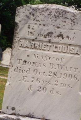 Harriet Louisa Snow Wait on Sysoon