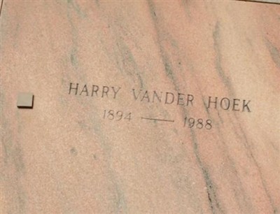 Harry Vander Hoek on Sysoon