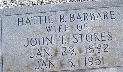 Hattie B Barbare Stokes on Sysoon
