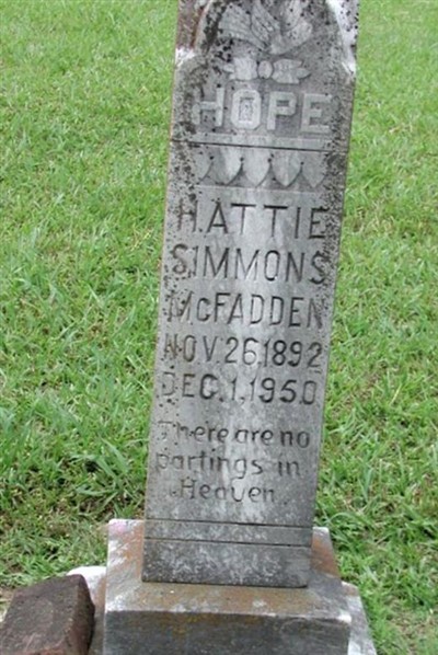 Hattie Simmons McFadden on Sysoon