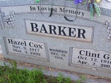 Hazel Cox Barker on Sysoon
