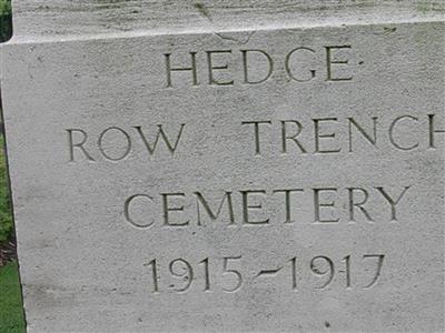 Hedge Row Trench Cemetery on Sysoon