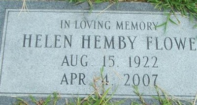 Helen Hemby Flowe on Sysoon