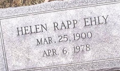 Helen Rapp Ehly on Sysoon