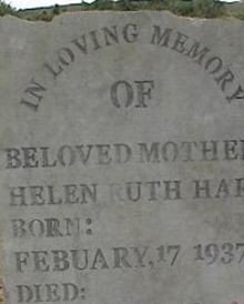 Helen Ruth "Ruthie" Hart on Sysoon