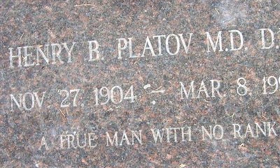 Dr Henry Boris Gregory Platov M.D. D.D. on Sysoon