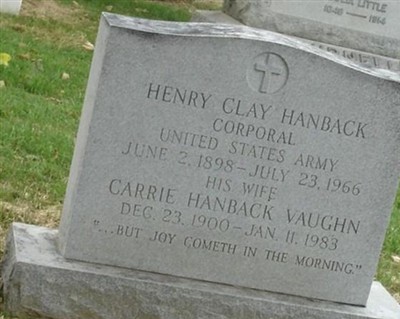Corp Henry Clay Hanback on Sysoon