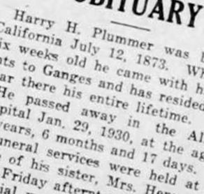Henry H "Harry H" Plummer on Sysoon